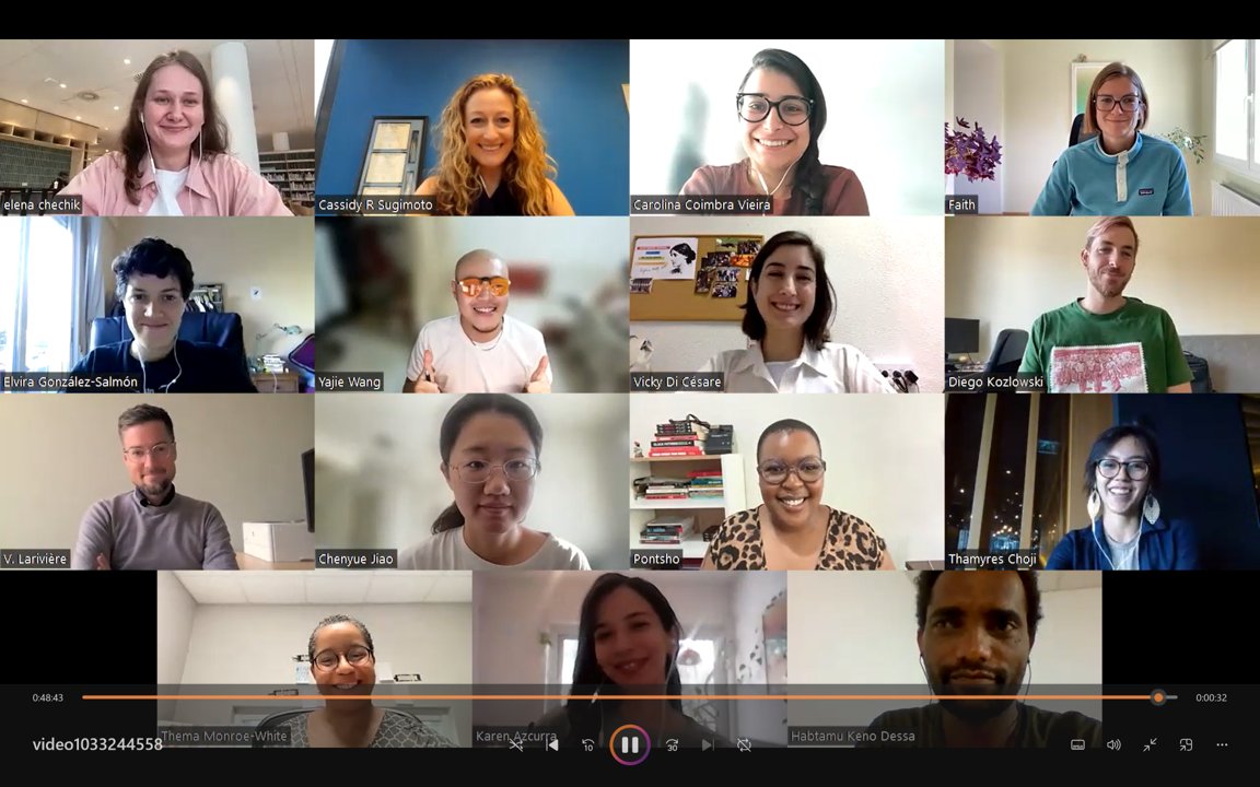 csugimoto's tweet photo. Delighted to have the first team meeting of the RESPECT Fellows program, part of our NSF-funded grant on intersectional inequalities in science (https://t.co/Nnn7PFzjOP). Looking forward to working with this fabulous group of students! @ThemaWhite @lariviev @Diego_Koz https://t.co/M9ZgeQNKdG
