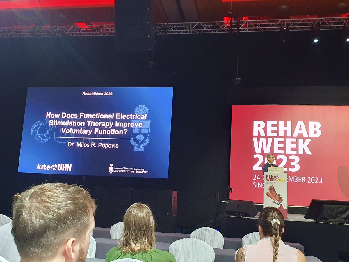 AmyDee_Jay's tweet photo. Final day @RehabWeekOrg 2023 kicking off with keynote speech from @MilosRPopovic about FES. https://t.co/D5vOW9EKNe