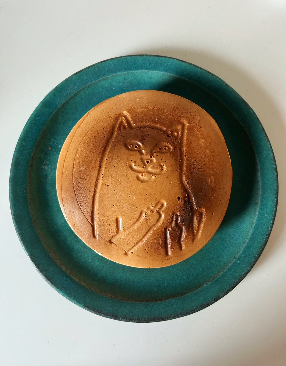 fairouzzzzzz's tweet photo. お行儀悪い猫のホットケーキを焼きました https://t.co/hNa9XjIuDO