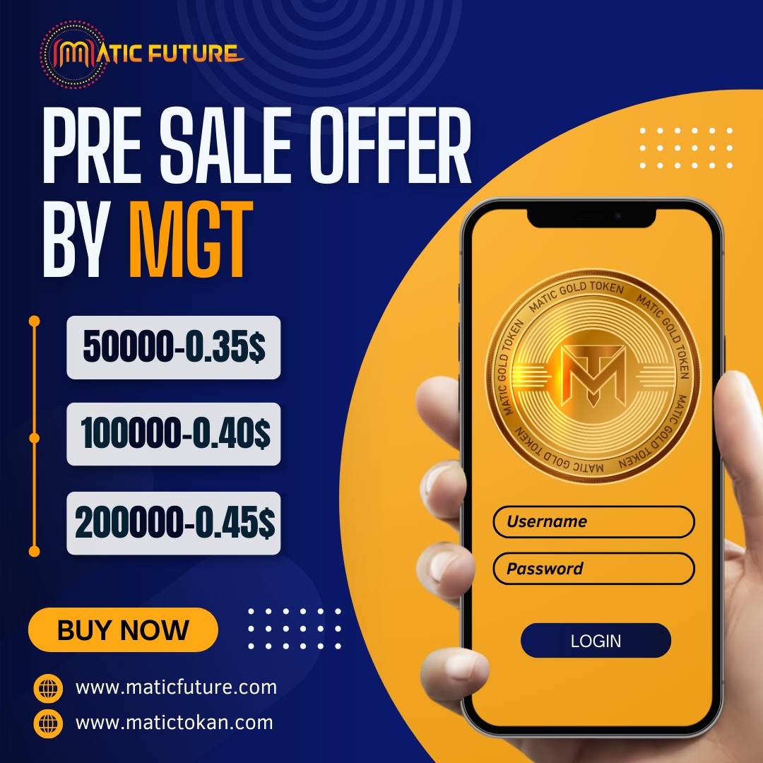 MaticGoldToken's tweet photo. Pre Sale Offer By MGT , COMING SOON !!!
#maticfuture #mlm #cryptocurrency #CMC #investing #bitcoin https://t.co/KHiNDZVUjo