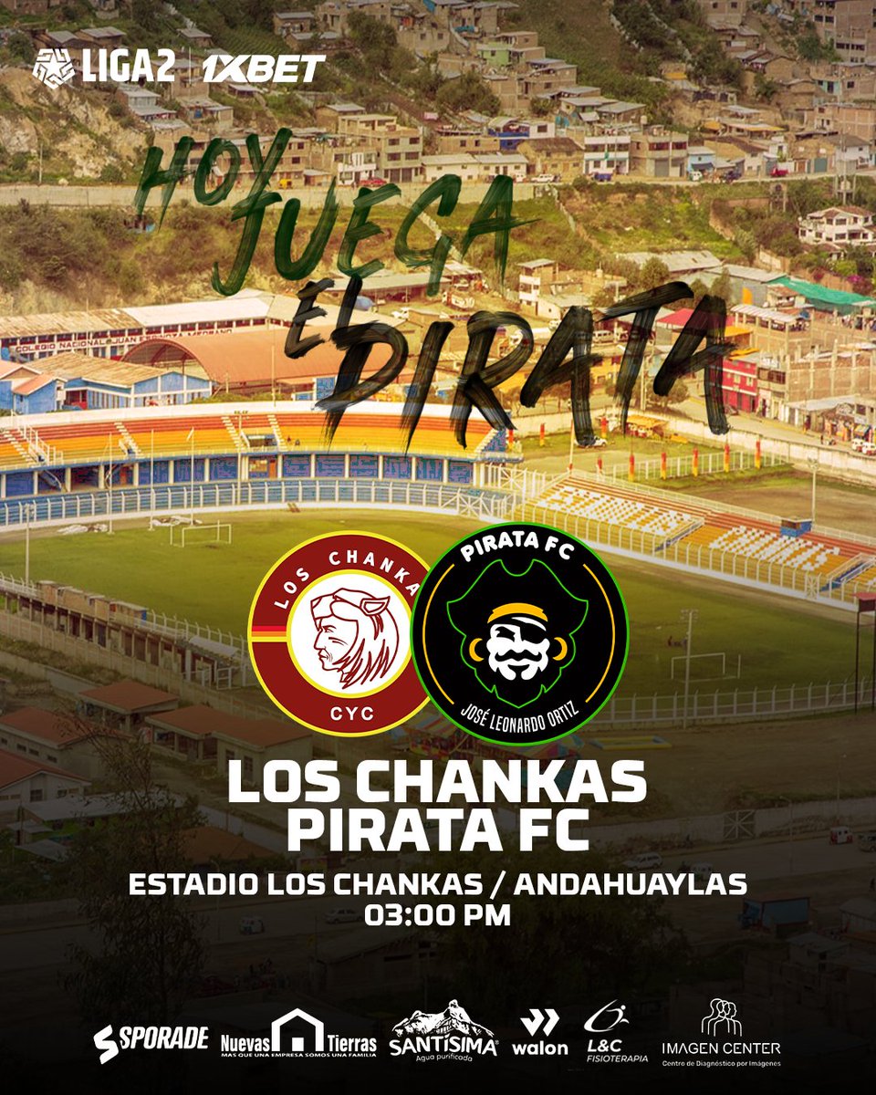 ⚽Hoy cerramos nuestra participación en Liga 2 visitando a Los Chankas de Andahuaylas💪. ¡Rema! Pirata hasta el final.🏴‍☠️💚