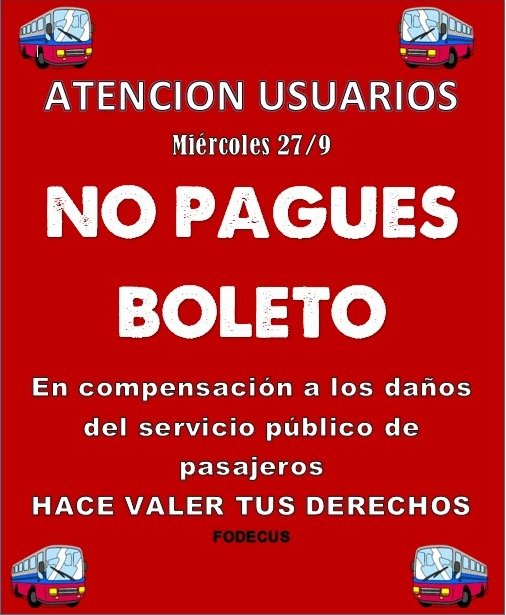 #TransportePúblico #UTA <a href="/aetattucuman/">aetat</a> COMPENSACIÓN PARA LOS USUARIOS. MEDIDA DE PROTESTA AL MAL SERVICIO