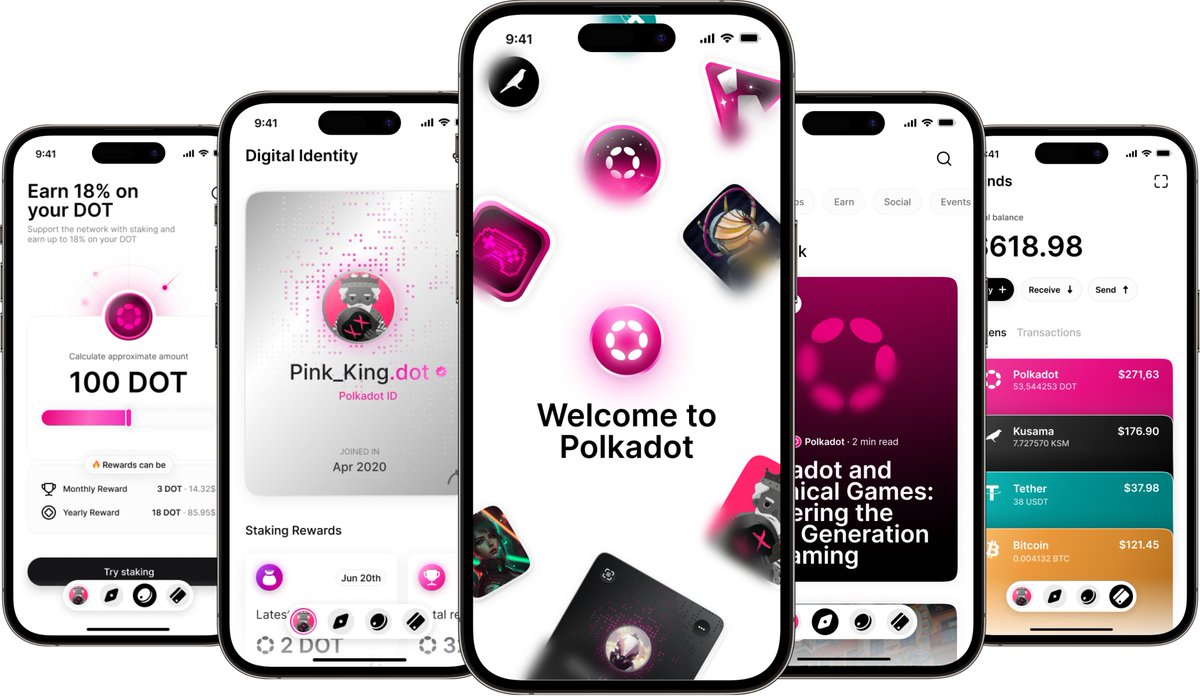 I've been working on a new concept for a simple, keyless, product for the @Polkadot ecosystem. The, 'Polkadot App' 👀 Read on 👇 The Polkadot App is a product centred around onboarding users to Web3 and Polkadot in the shortest possible time, with many of the complexities of
