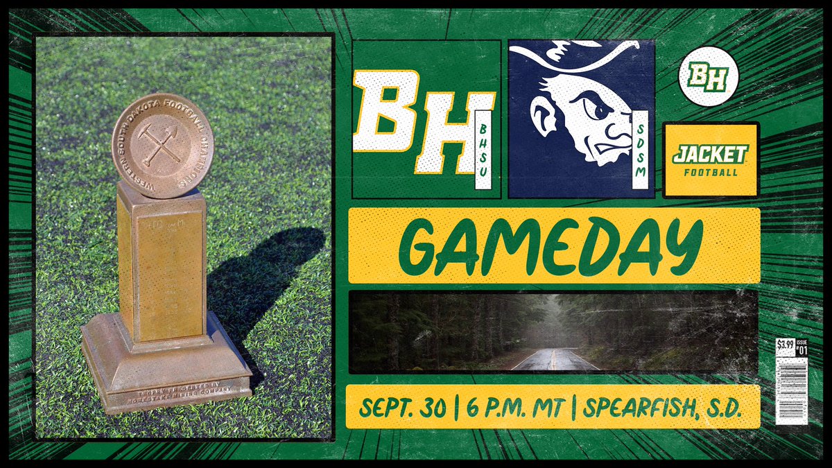 𝙂𝙍𝙀𝙀𝙉 &amp; 𝙂𝙊𝙇𝘿

Wear your GREEN &amp; GOLD to Lyle Hare Stadium tonight for the 138th Black Hills Brawl!

⌚ 6 p.m.
💻 bit.ly/3zBPAwa
📻 KDSJ 980 AM/103.5 FM
📊 bit.ly/3jC7gSW
📰 bit.ly/3PSCoMX

#WEoverME x #PlayInTheHills