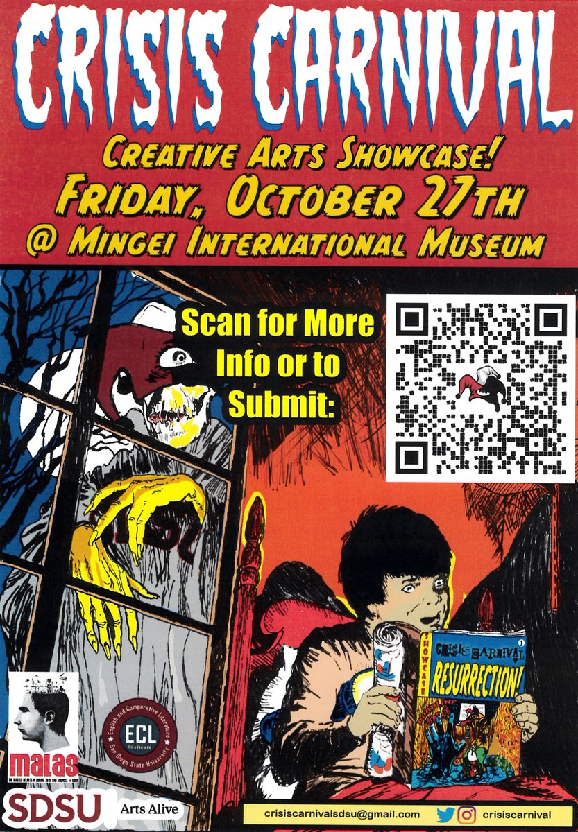 sdsuecl's tweet photo. The deadline to submit to the Crisis Carnival has been extended to Saturday, September 30! 

Learn more and submit your work here: https://t.co/WD1Vl0dbRx

Follow @crisiscarnival here or on Instagram for more updates. https://t.co/P6HjagrUMJ