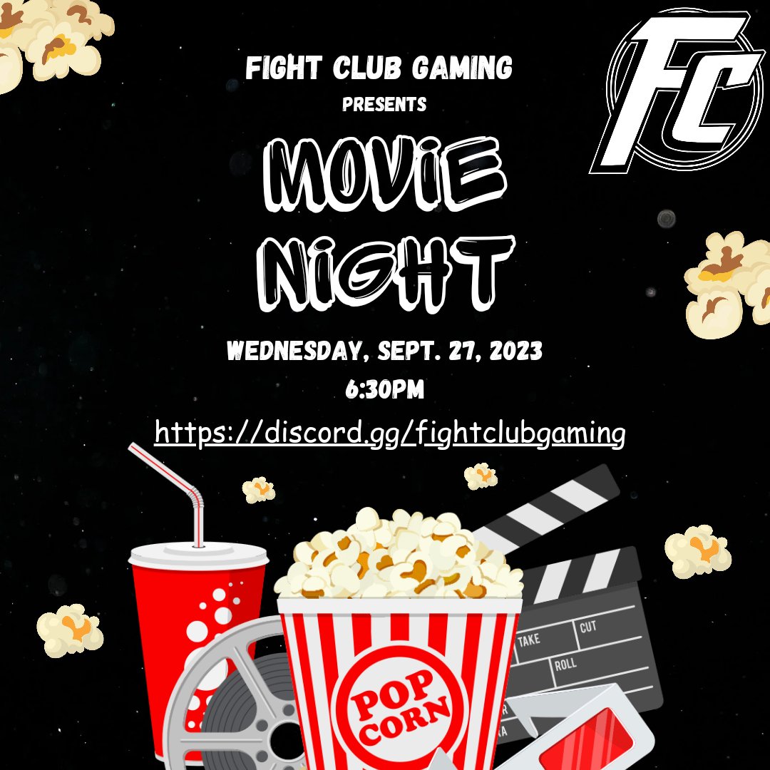 Join us in Discord on Wednesday nights at 6:30pm EST for MOVIE NIGHT! Just click the link to join Discord and hop in the Movie Theater channel and enjoy hanging with friends. #movienight #fightclubgaming #friends 

discord.gg/fightclubgaming