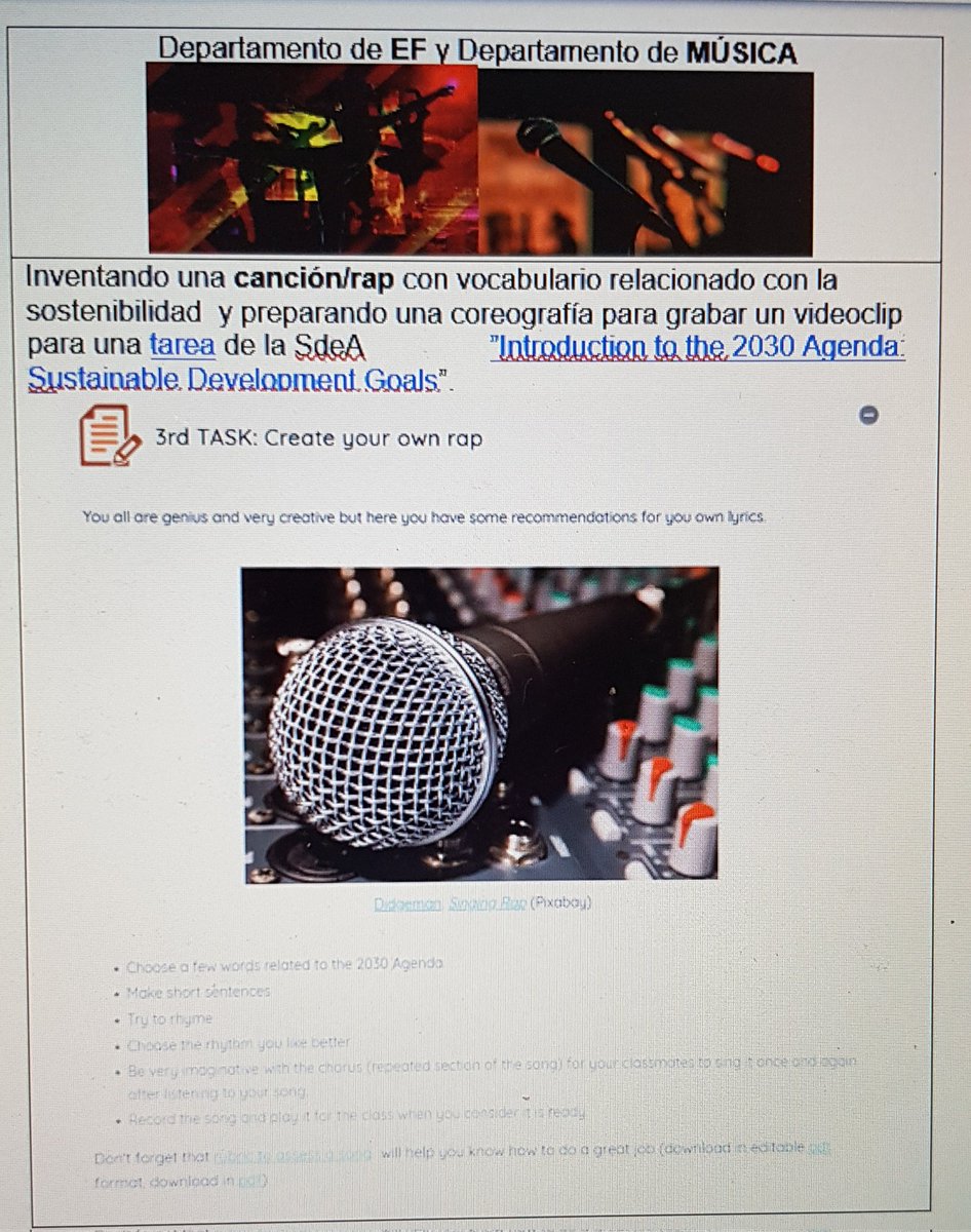 PIEDADISABELgr's tweet photo. Este curso trabajamos en 2Eso interdisciplinarmente con las #SdeA del @proyectoEDIA colabora dep de inglés con música, EF, dibujo y ed. plástica https://t.co/DaJ8kd2N9q