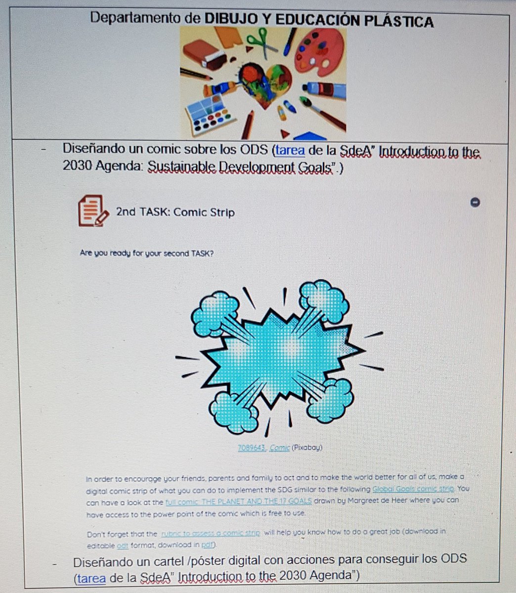 PIEDADISABELgr's tweet photo. Este curso trabajamos en 2Eso interdisciplinarmente con las #SdeA del @proyectoEDIA colabora dep de inglés con música, EF, dibujo y ed. plástica https://t.co/DaJ8kd2N9q