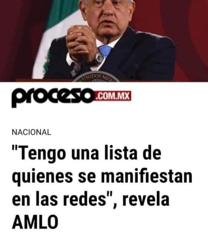 Hola, <a href="/lopezobrador_/">Andrés Manuel</a> 

Soy ciudadano mexicano y ejerzo mi derecho a manifestarme.

Me tienen sin cuidado tus listas, cobarde.