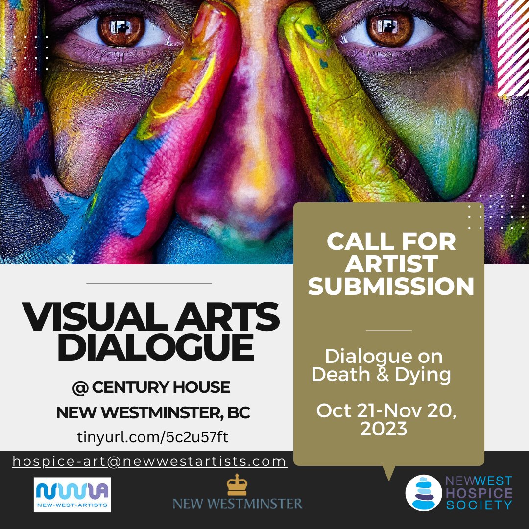 Deadline for submissions is Oct 6. More info here: newwestartists.com/a-visual-art-d…
@NewWestHospice <a href="/artsnewwest/">artsnewwest</a> <a href="/artsbc/">Arts BC</a> <a href="/AllianceArts/">BC Alliance for Arts + Culture</a> <a href="/New_Westminster/">City of New Westminster</a>