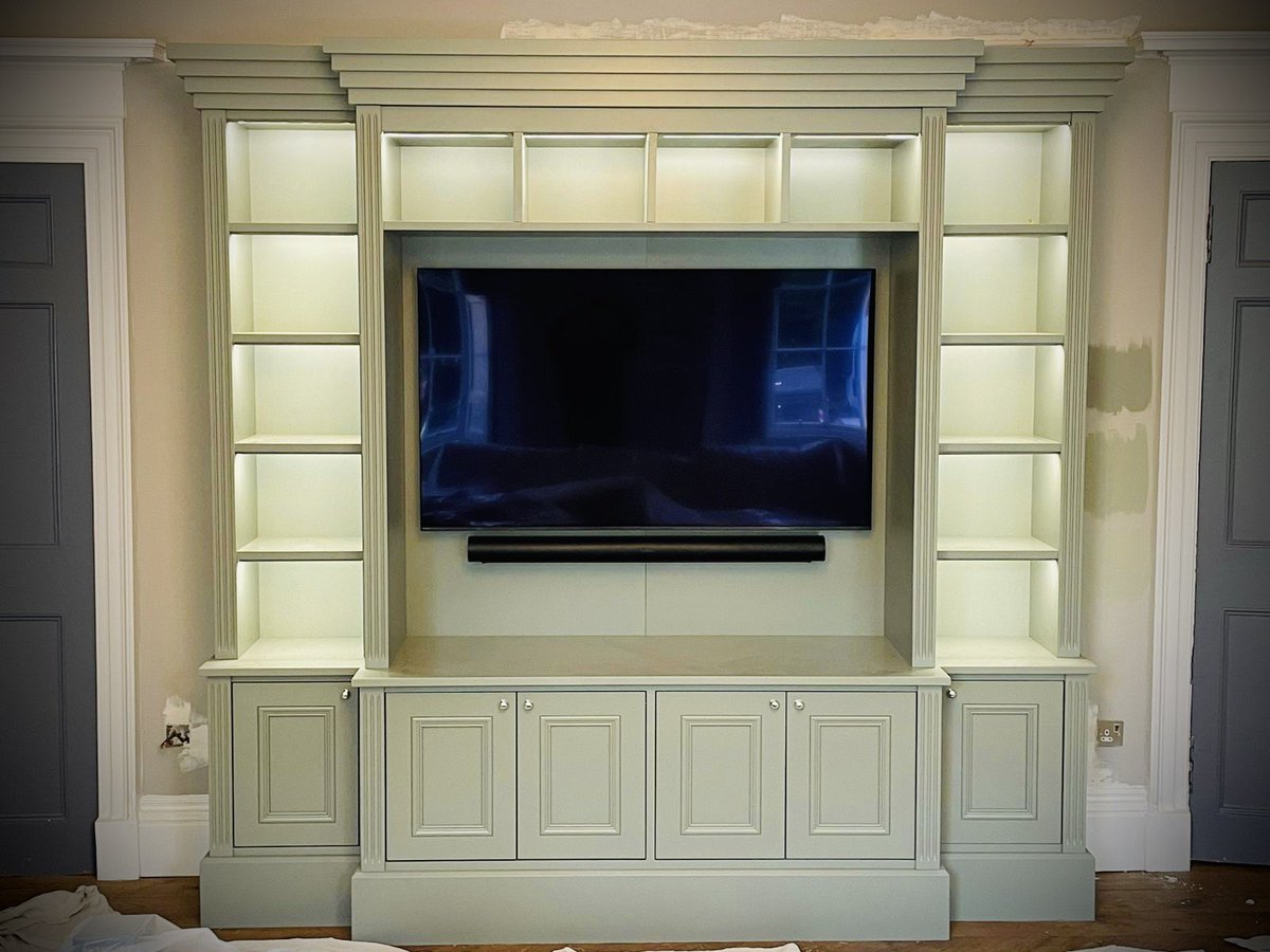 Finally complete… #Bookcase #MediaUnit designed in classical style to compliment our client’s Georgian drawingroom… #WeLikeIt!