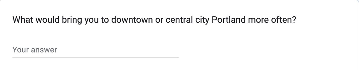 BikePortland's tweet photo. Good to see the Gov @TinaKotek Portland Central City Task Force survey includes bike/ped/transit as a choice! Take the survey and let them know the value in using bike/walk/transit to revitalize the central city! 

https://t.co/vk3fXqkP5U https://t.co/9OhWsIqyIp