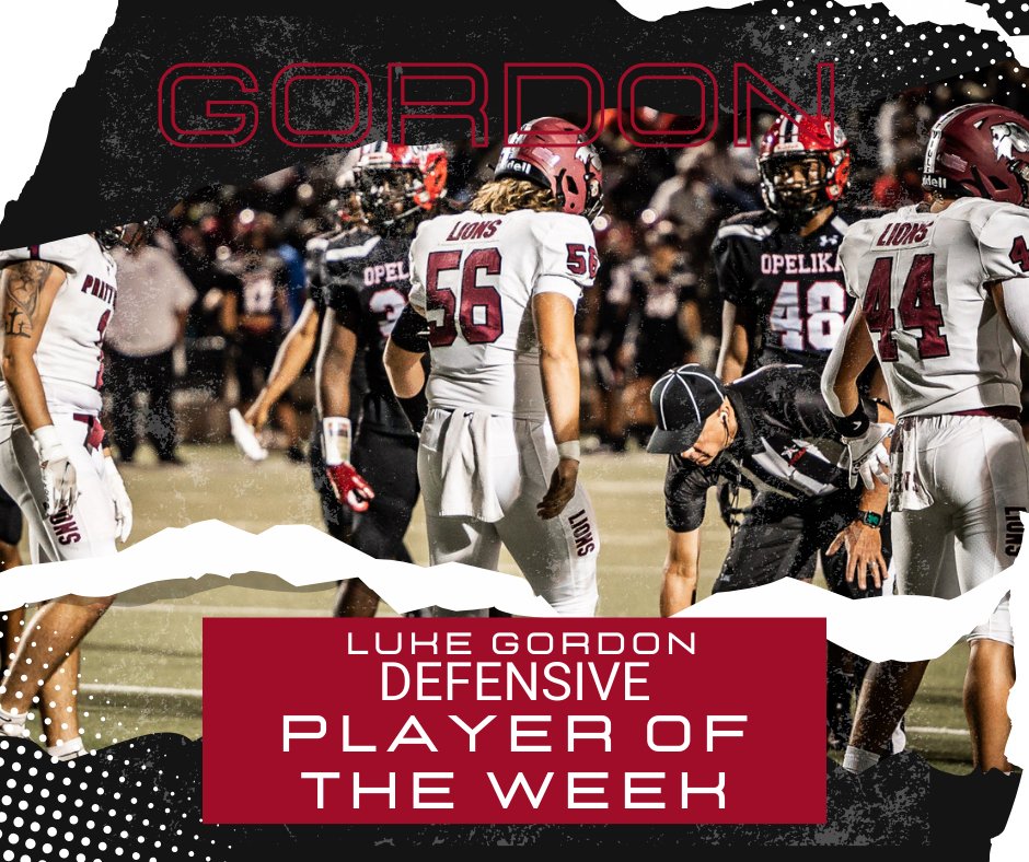 Congratulations, Luke Gordon on being selected as the Defensive Player of the Week!