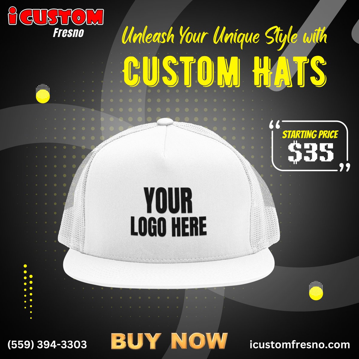 Ditch the mass-produced hats and step into the world of custom creations. Design your hat, wear your story! BUY NOW!

Visit Us: icustomfresno.com
☎️ Call Now: +1 (559) 394-3303
📌 701 e shaw ave mailbox #101, Fresno, CA 93710, United States

#CustomHeadwear
#HatLovers