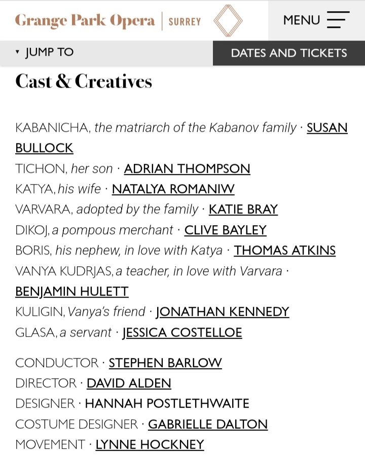 Unbelievably excited to be singing the role of Kuligin in this production of Katya Kabanova at Grange Park Opera next summer!! Cannot wait to work with this incredible cast and team!!
🤩
#opera #baritone #singer #grangeparkopera #gpo #theatreinthewoods #2024 #cannotwait #excited