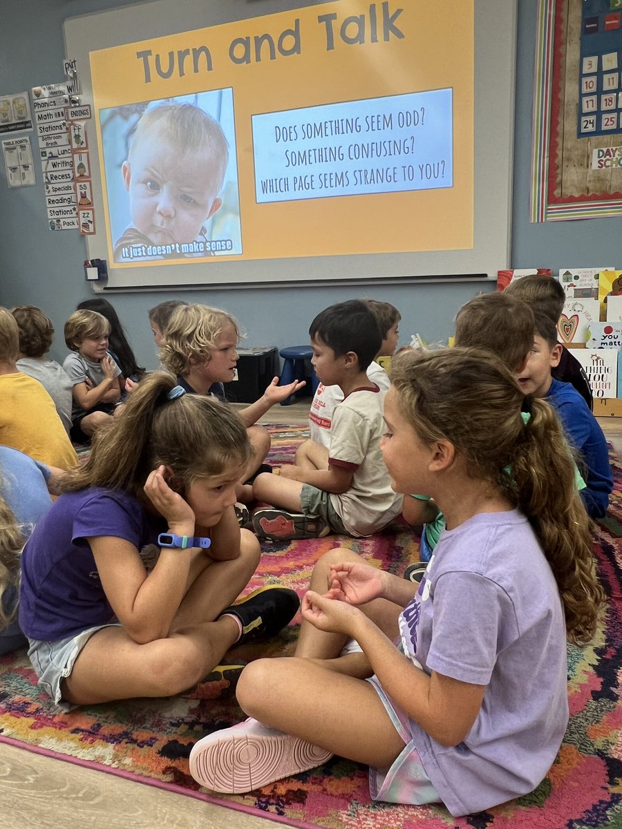 SealePCE's tweet photo. Practicing turn and talks during writer’s workshop to notice when pages aren’t connected to one small moment story ✍️👂 https://t.co/2FFPOJe2wq