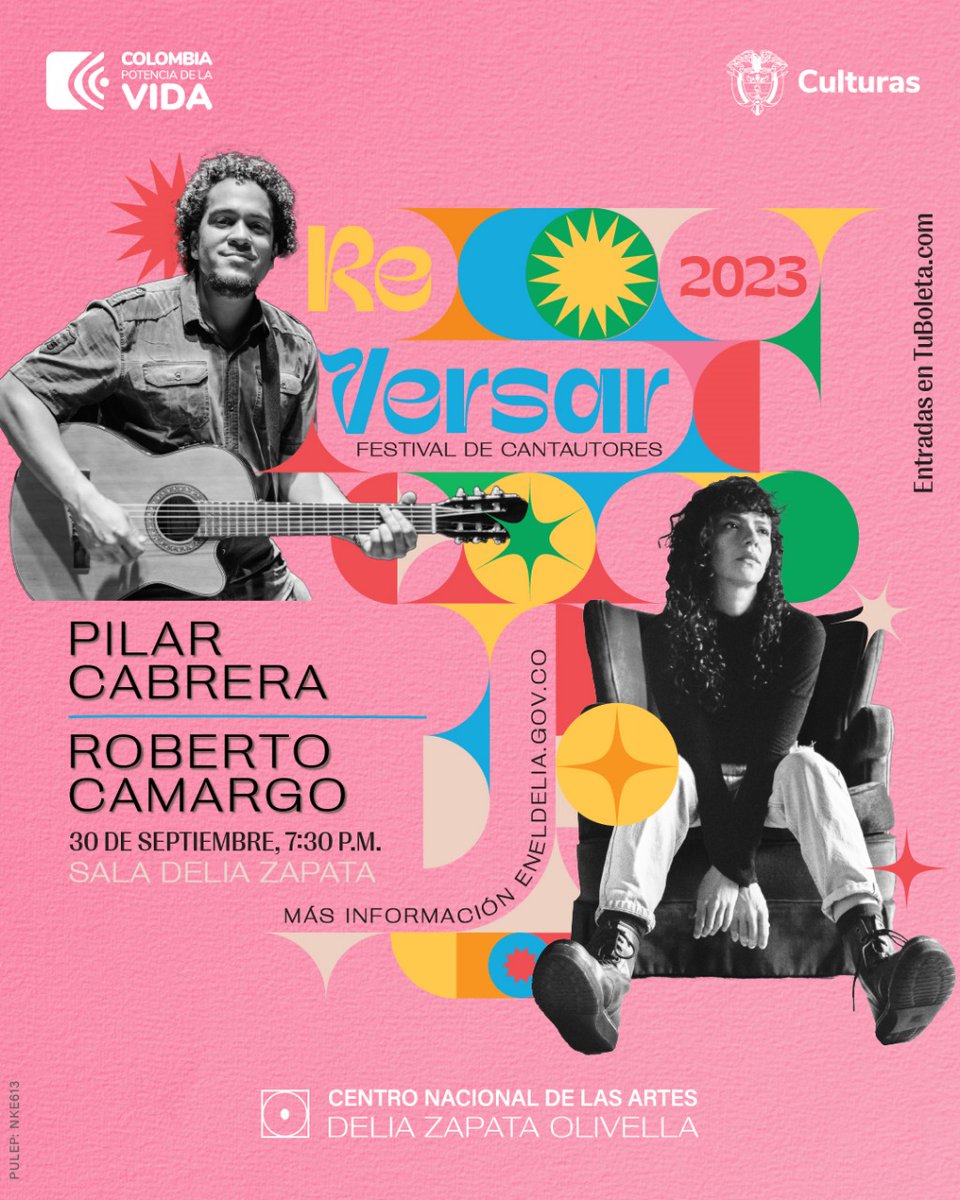 ¡Agéndate con toda la programación para el Primer Festival de Cantautores Re-Versar! 🥳 Del 27 de septiembre al 1 de octubre #EnElDelia 🤩.  👉🏾 Consulta la programación aquí: eneldelia.gov.co/re-versar/