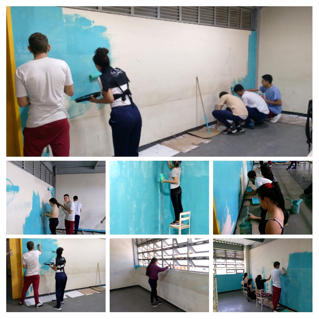 Recuperación espacios de la UEN SIMÓN BOLÍVAR carapita antimano, por los estudiantes