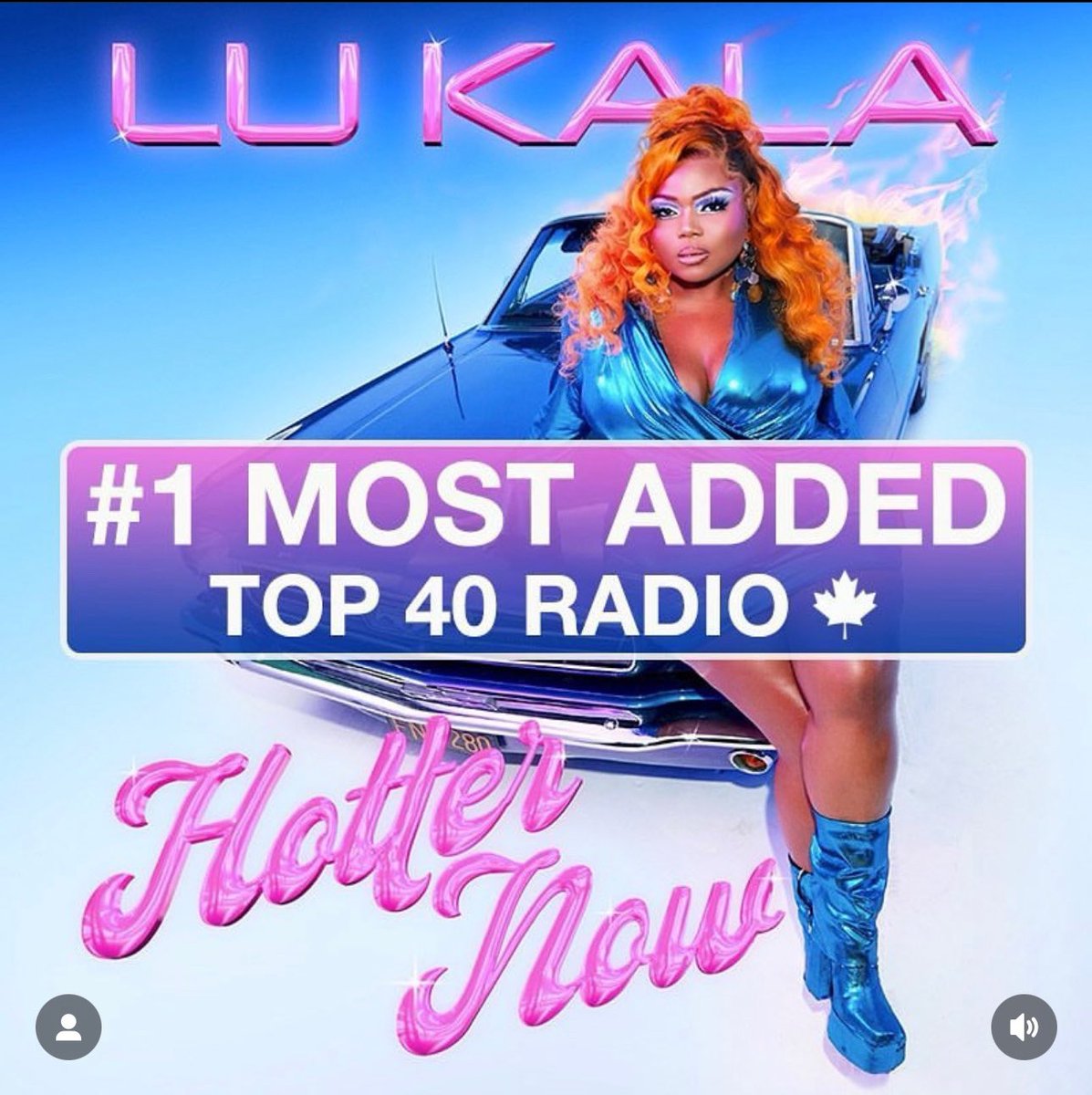 igobyLu's tweet photo. Y’all I just found out HOTTER NOW is the most added song on TOP 40 RADIO in Canada this week! Wow, Omg!!! I’m so grateful!!!! It’s #HOTTERNOW Szn❤️‍🔥 https://t.co/YmboTl30U8