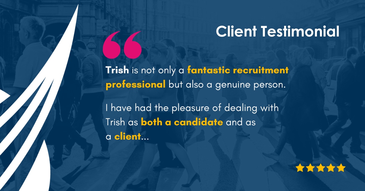 parityconsult's tweet photo. “Trish Aspell is not only a fantastic recruitment professional but also a genuine person. I have had the pleasure of dealing with Trish as a candidate and a client. On both occasions she has exceeded my expectations. I can’t recommend Trish highly enough!”
#RecruitmentExcellence https://t.co/GtjXNKyhHM