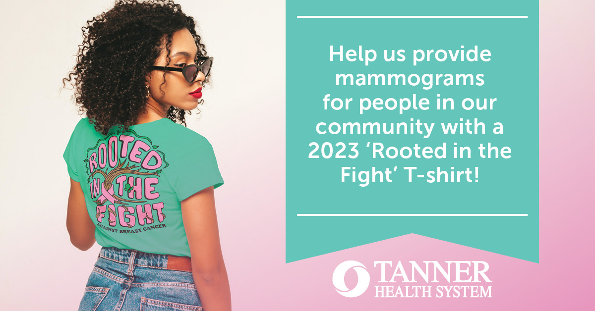 TannerHealth's tweet image. Order your 2023 Breast Cancer Awareness T-shirt by Sept. 30! Available in both short and long sleeves. The profits will help provide screening mammograms for those who can't afford them. Pre-order yours now: bit.ly/3L8SnVr  

#BreastCancerAwareness #TannerHealthSystem