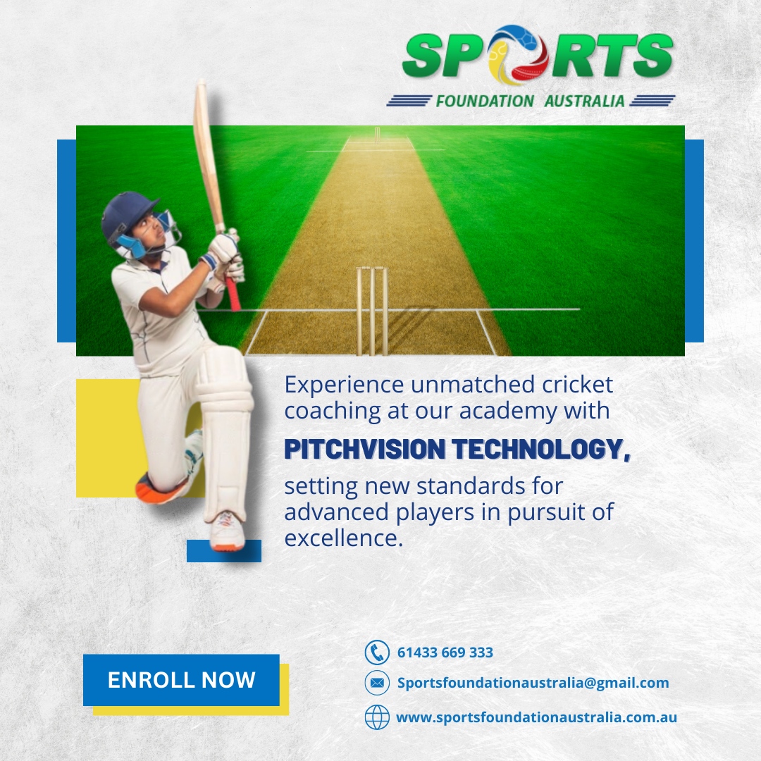 📈 Elevate your game to new heights with our cricket coaching! 🌟 

At our academy, we integrate cutting-edge PITCHVISION TECHNOLOGY, setting the gold standard for advanced players on their quest for excellence. 

Don't just play cricket; master it with the power of technology!