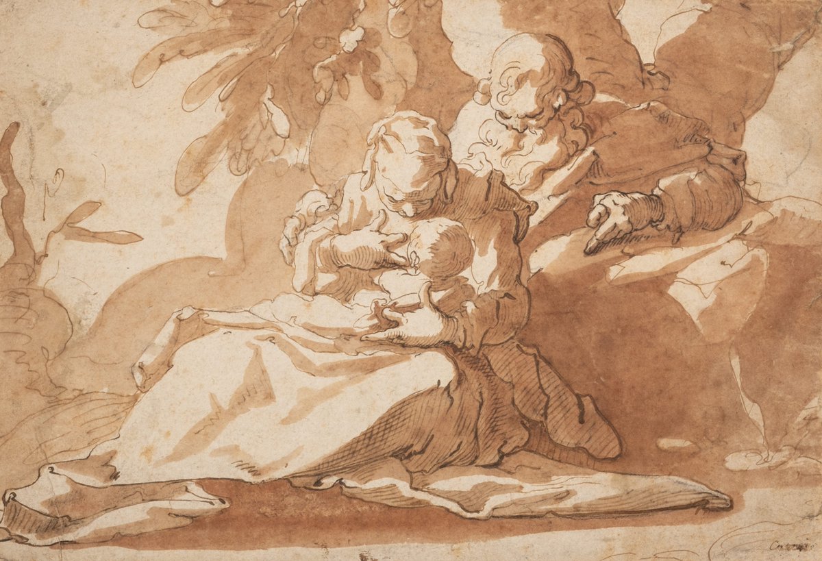 A stunning result for this drawing at tonight's auction!

Manner of Abraham Bloemaert (1564-1651)
Rest on the Flight into Egypt

Line and wash on paper, 16,5 x 24 cm
Sold without a frame.

Est. €600-800
Hammer price €34.000