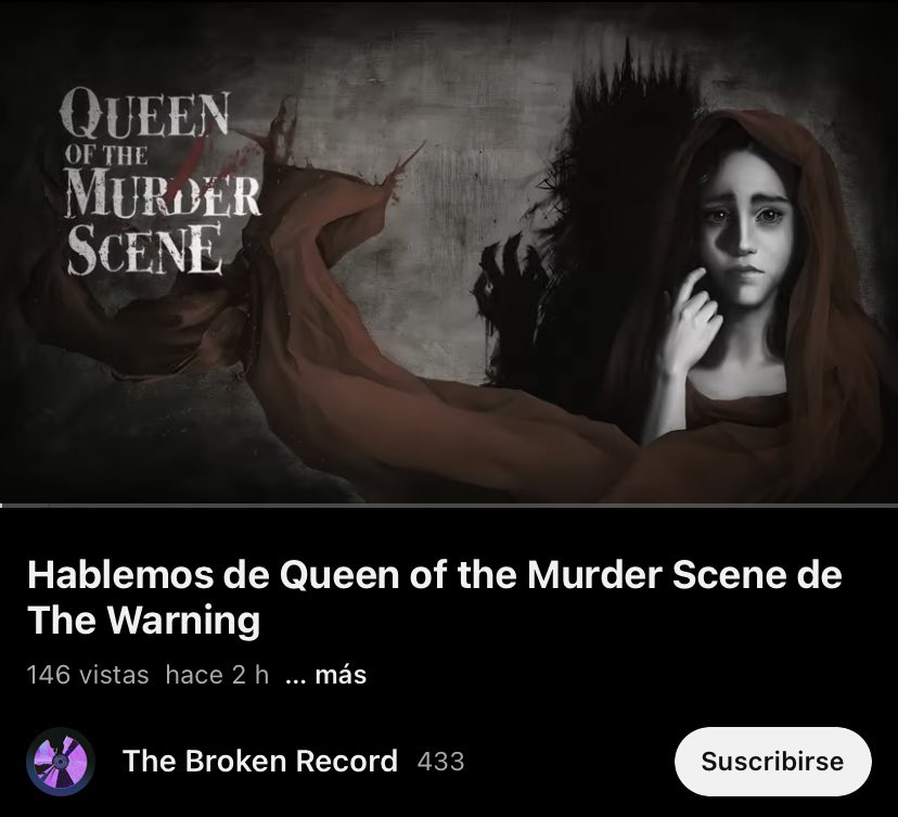 📹 En este video explican el album “Queen Of The Murder Scene”. 
Recomiendo 👍🏼

youtu.be/MO66yIeal7g?si…