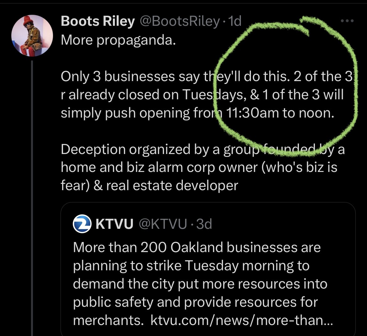 recallblackhol1's tweet photo. @thomashawk But @BootsRiley said only 2-3 businesses would participate. Danville ain’t Oakland. https://t.co/o1uCfgCsSr