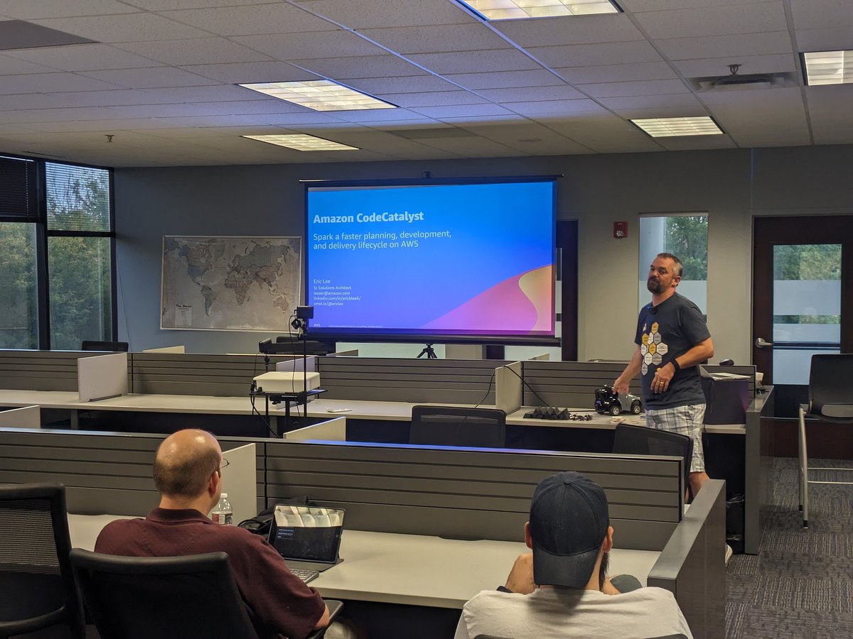 DevOpsKC's tweet image. We are hearing about Amazon #CodeCatalyst from @ericblee6 at our #DevOps KC September meetup
