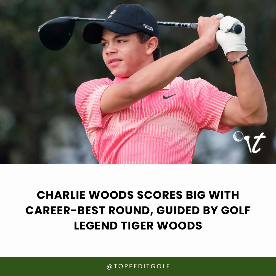 Charlie Woods, Golf Prodigy, Dominates with Career-Best Round, Assisted by Dad Tiger! 🌟⛳️

14-year-old Charlie's incredible round of 66, with Tiger as caddie, cements their dynamic duo in junior golf. 🏆🏌️‍♂️

#golfprodigy #fatherandson #juniorgolf