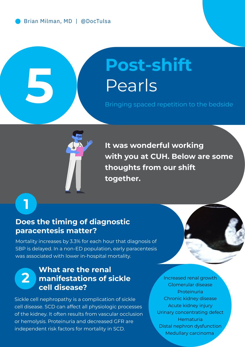 DocTulsa's tweet photo. Awesome shift with an awesome PGY2! Here are the #PostshiftPearls #MedTwitter #MedEd https://t.co/2EVUsbzAAj