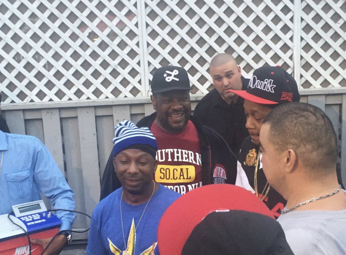 RockTheBells's tweet photo. Happy Birthday to Carson’s own lyrical giant @RasKass pictured here with DJQuik and the late great #RIPLaylaw
📸: @jsrohn https://t.co/oKidBMKzxC