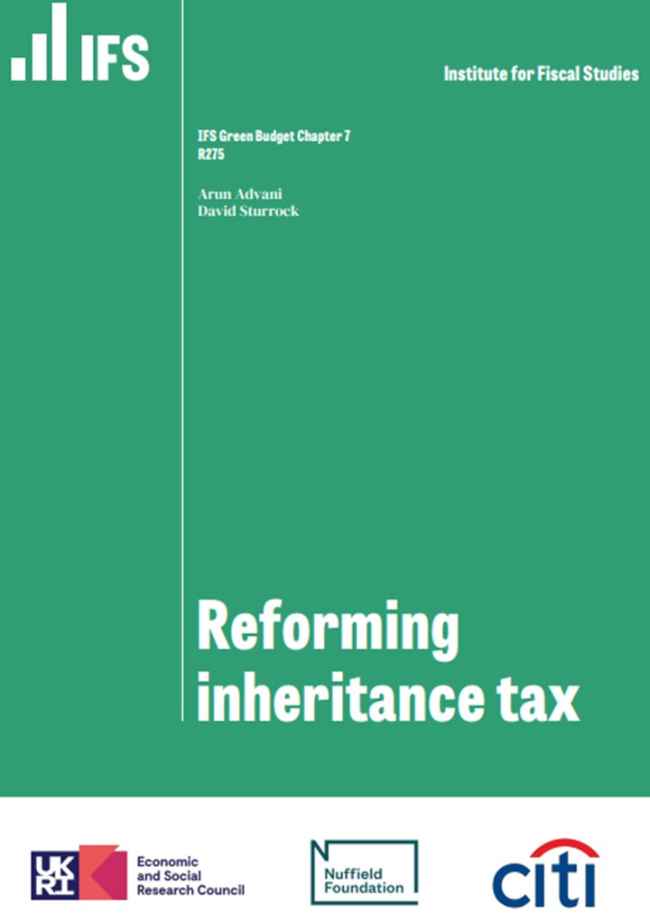 New @TheIFS report out today by @David_Sturrock and me, looking at #inheritancetax, which has been in the news a bit lately A short 🧵 on what we find SPOILER: Inheritance tax is useful, but not for the reason you think… #taxtwitter