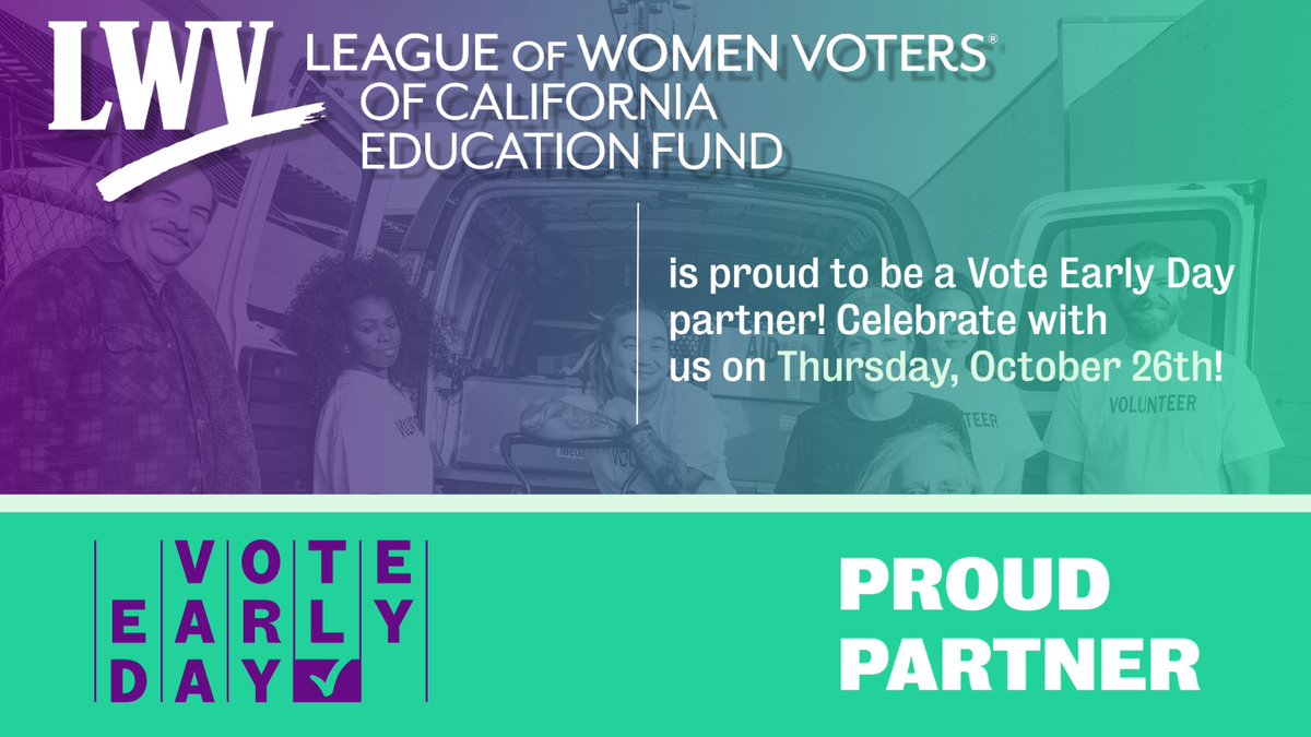 #VoteEarlyDay is one month away! We've partnered with VoteEarlyDay.org to inform all voters of their early voting choices. If you're voting this Fall or next March, remember that you can #VoteEarly. Prepare your early voting strategy and check out cavotes.org/voting-person#….
