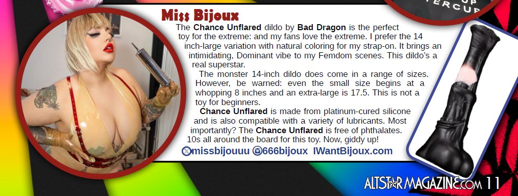 Obviously I'm talking @bad_dragon horsecock dildos in @AltStarMag's newest issue. Get #22 in print or digital: tinyurl.com/giddyyup @AltPornNet