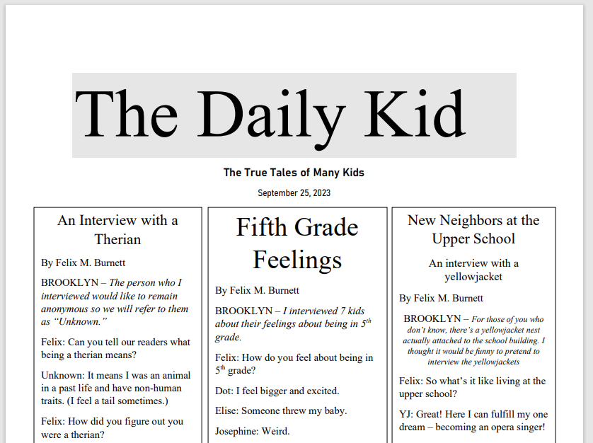 Alec Hamilton on X: My 10 year old just insisted we print a  Spanish-language edition of the newspaper she's been writing for 3 years  now because there are some new kids in