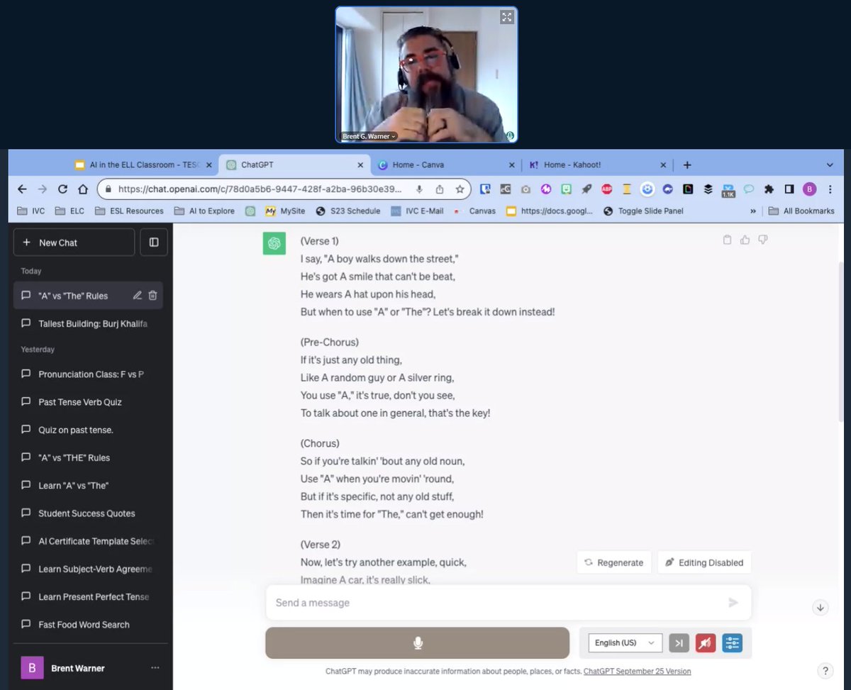 ChatGPT Prompt: Using the song structure and rhythm of Taylor Swift's  "Shake it off", please write the lyrics to help teach me the basic rules of when to use "a" and when to use "the" in English. by Brent Warner #TESOL