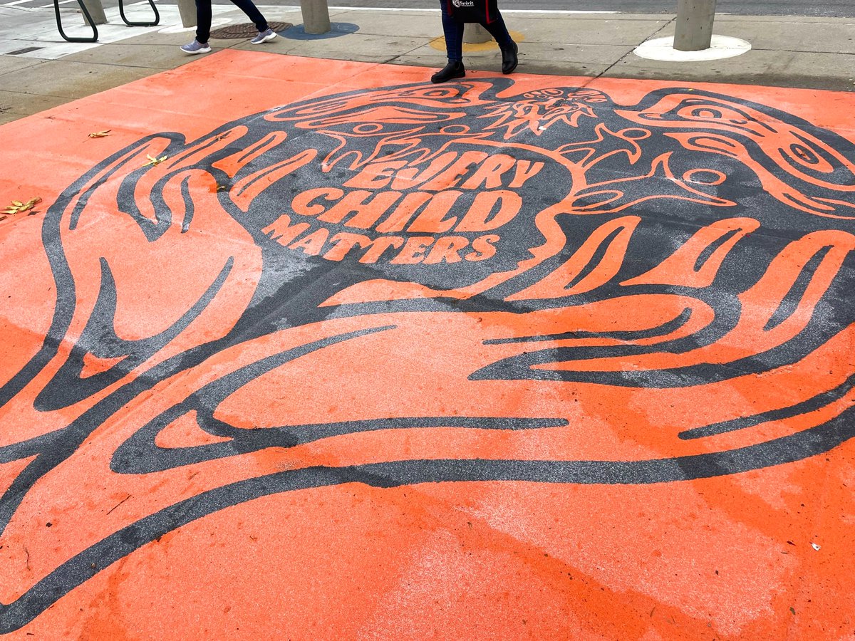 We’re honoured to be collaborating with @sotcs604, @sotcs_housing and @new_westminster to unveil this crosswalk. It is a powerful reminder of the legacy of residential schools, and the children who never made it home. #EveryChildMatters #OrangeShirtDay #September30 #NDTR