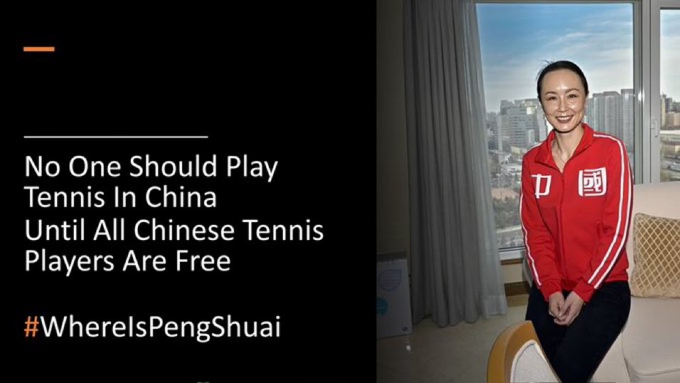 How about no one should play tennis in China until it stops oppressing Uyghurs and stops supporting Russia. 
#UyghurGenocide 
#WhereIsPengShuai
#BoycottChina