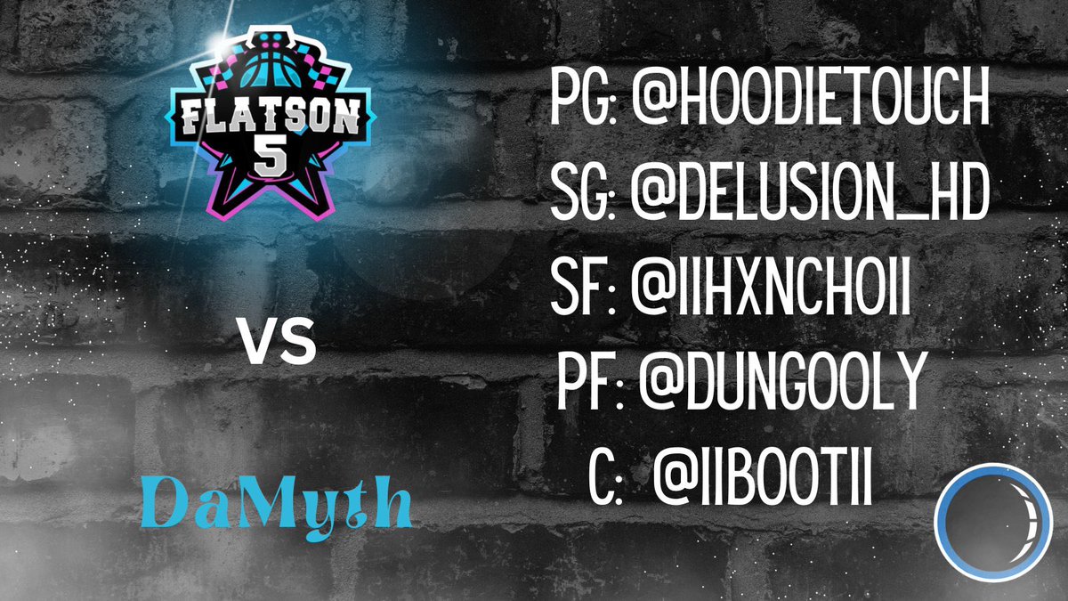 🚨Flatson Five VS. DaMyth in Round 2 of the <a href="/MagicGaming/">Magic Gaming</a> Draft Eligibilty Tournament Sponsored by <a href="/budlight/">Bud Light</a> @ 9:30PM Eastern!🚨

PG <a href="/HoodieTouch/">Touch</a> 
SG <a href="/Delusion_HD/">Jon-Jon🥇</a> 
SF <a href="/llHxncholl/">‏ٌ</a> 
PF <a href="/Dungooly/">Dunga</a> 
C <a href="/llbootll/">.</a> 

Twitch.tv/llboot

@youFamousEnough <a href="/iNetworkSports/">iNetwork</a> <a href="/psnTornado/">Tornado 🌪 🇨🇦</a>