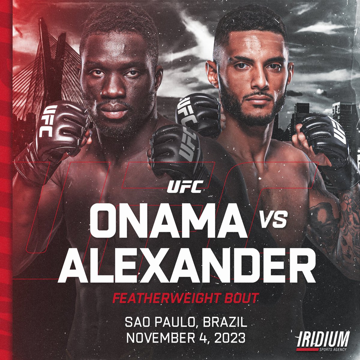 🚨 #TeamIridium News 🚨 Our man @DavidOnama145 goes for his 2nd straight/4th overall @ufc victory vs. Lucas Alexander on Nov. 4 ✍🏽 #TheDarkside