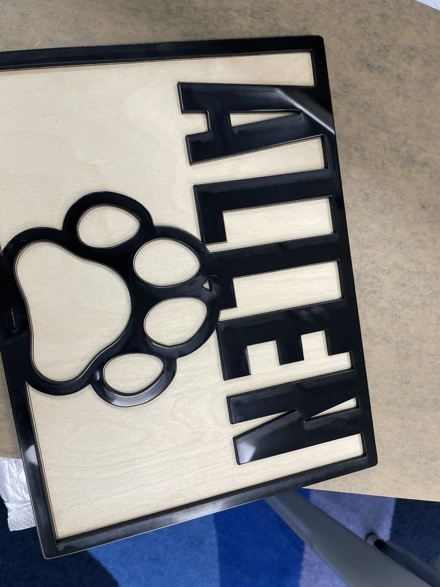Today’s #GlowforgeEdu project was focused on learning how to create a sign as one continuous and connected object. Designed in Google Drawings and made with <a href="/glowforge/">Glowforge</a>.
Thanks Dara for sharing this idea!