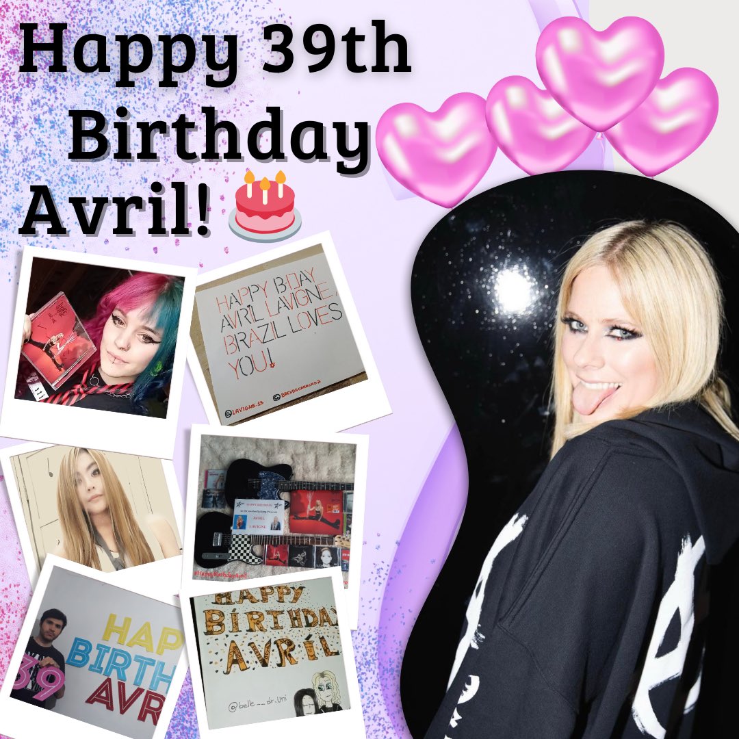 iAvrilSpain_'s tweet photo. 🎂 | Today we want to thanks our favorite singer. She make us emotional with her voice, her lyrics and she makes us feel in magical places with her music. Music can bring joy and happiness to many people, and that's what happens when you start singing. We feel a deep gratitude to you for giving us unforgettable moments with your music. Your constant effort and your passion for music are an inspiration for all those who follow you. Feel happy and proud of your achievements. Be happy, as much as you make us happy to those of us who admire you. From all the fans and the Team from Spain. We wish you a lot of happiness and health! Happy 39th anniversary! For many more years walking by your side! We love you, @AvrilLavigne  🖤🥳🎉🎂