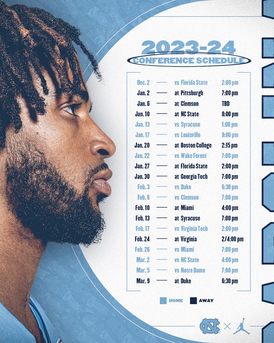 UNC_Basketball's tweet photo. 2023-24 Conference Schedule 🗓️

🔗: https://t.co/4yL3UFy5bo https://t.co/Gzsn0wuyBf