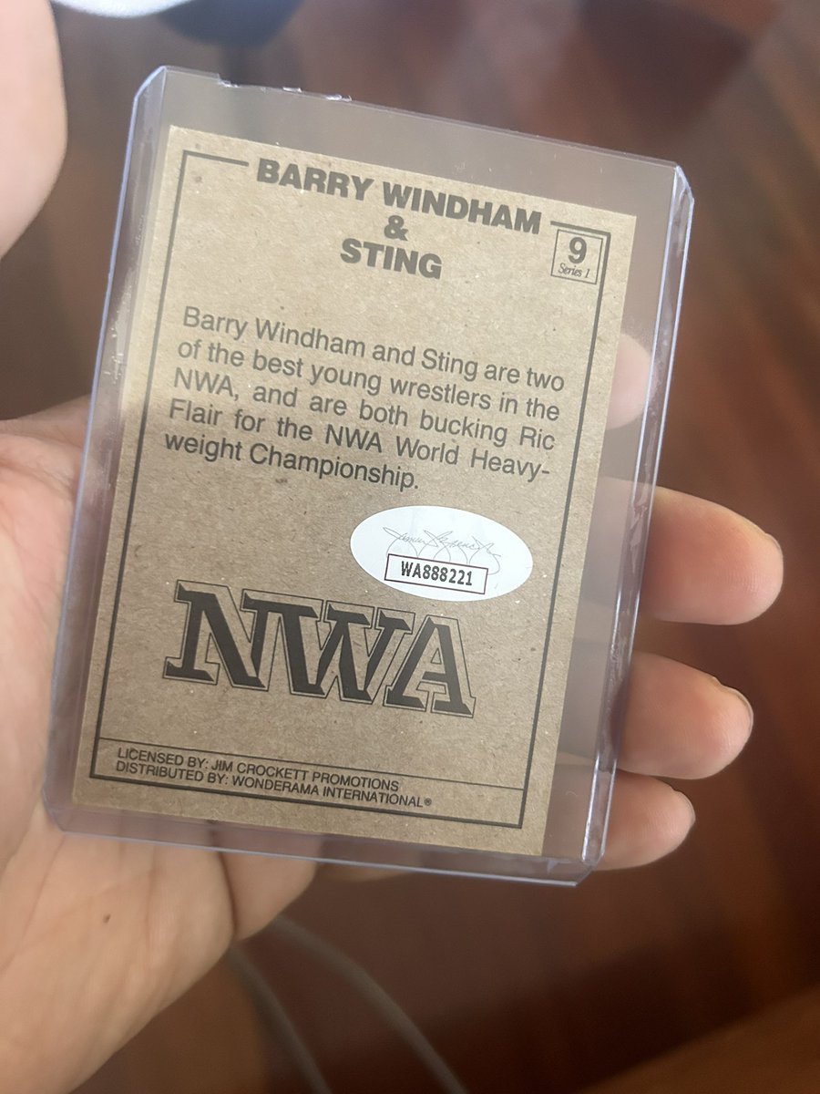 Dual Autograph Windham and Sting . 1987 Wonderama Test card .#Wrestlingcard