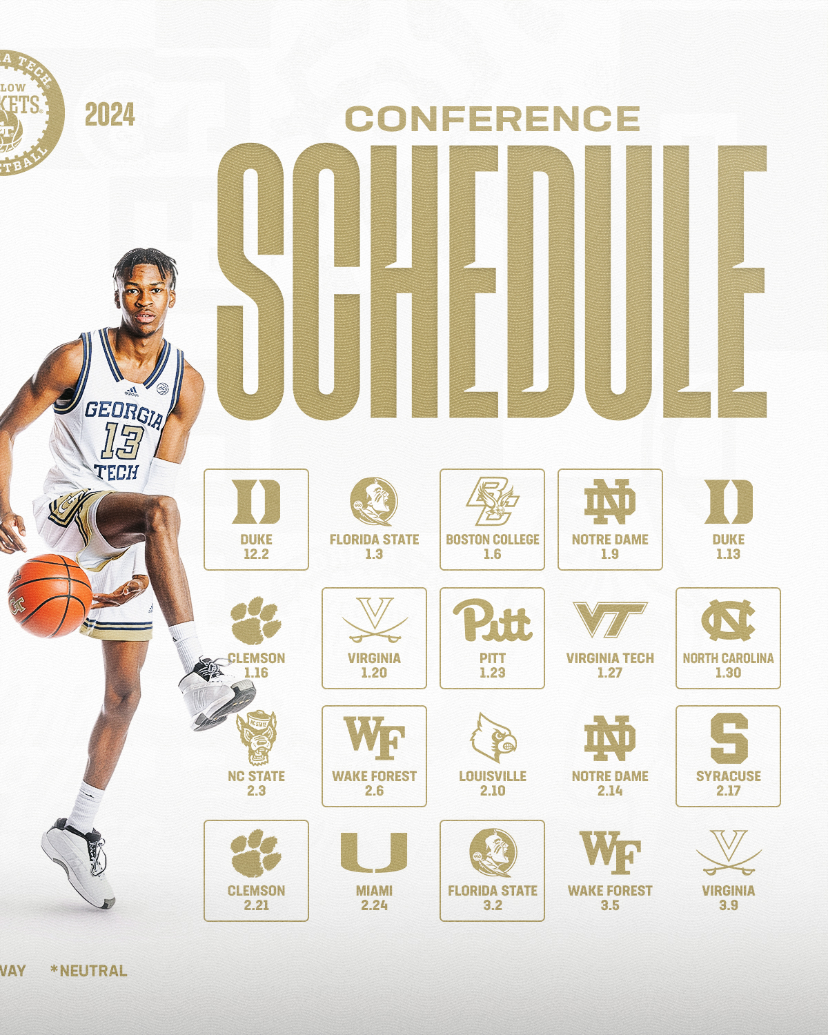Georgia tech basketball schedule deals