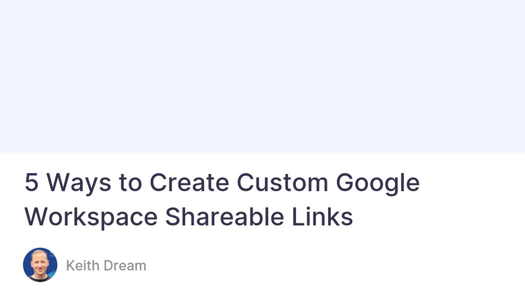 JonMilligan's tweet image. Give your followers, clients or students a better sharing experience with custom links for Google Docs and Sheets.
Read the full article: 5 Ways to Create Custom Google Workspace Shareable Links
▸ lttr.ai/AHd8X
#googleworkspacetips #SheetsLinks