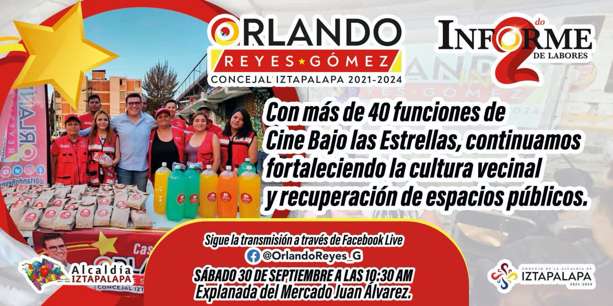 OrlandoReyes_G's tweet photo. Todas las tardes de martes bajamos hasta tu Colonia nuestro #CineBajoLasEstrellas en el cual fomentamos la convivencia vecinal y llevamos una tarde de entrenamiento.

#YoLoHaré ¡Lo Haremos Juntos!❤️🇲🇽☝🏽 https://t.co/z8uqRMkiaS