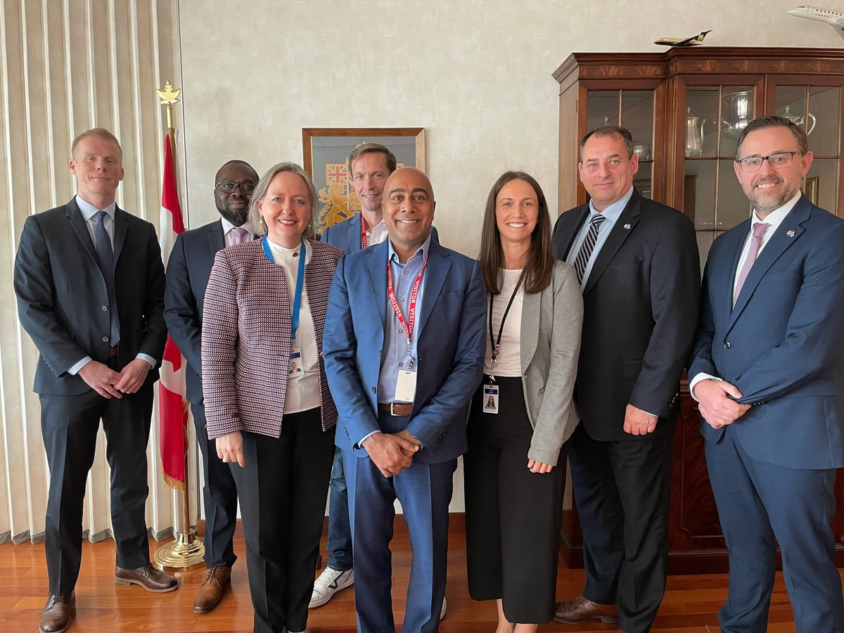 Thanks to @Transport_DM Thangaraj for his visit to Canada’s Permanent Mission to <a href="/icao/">ICAO</a> and for the discussions on the importance of our mandate to keep #aviation safe, secure and accessible. Proud to be a Council member of ICAO and to host this global organization in #Montreal!